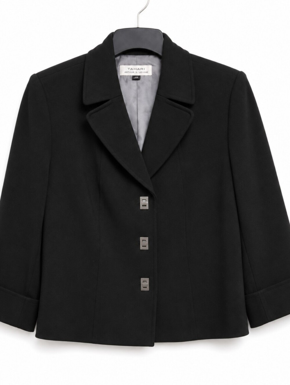 Tahari Women's Size 10 Black Three-Button Dress Jacket